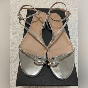 Metallic Silver Gladiator-style Sandals